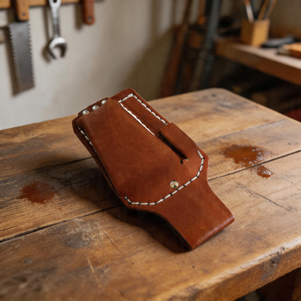 Workshop Layout Tools - Rugged Cowhide Leather Tool Case Featuring